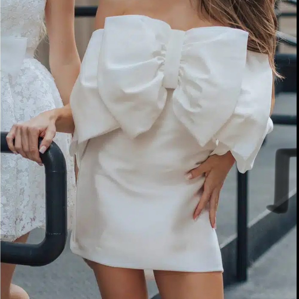Untamed petals madison bow mini dress